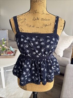 Celebrity Pink Navy Floral Peplum Camisole